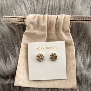 Tory Burch Gold Floral Stud Earrings
